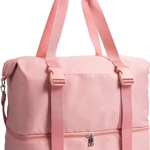 Elegant Pink Travel Bag for Women Pink Weekender Gym Bag Large